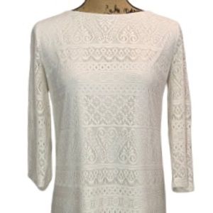 DANA BUCHMAN cream lace sheath